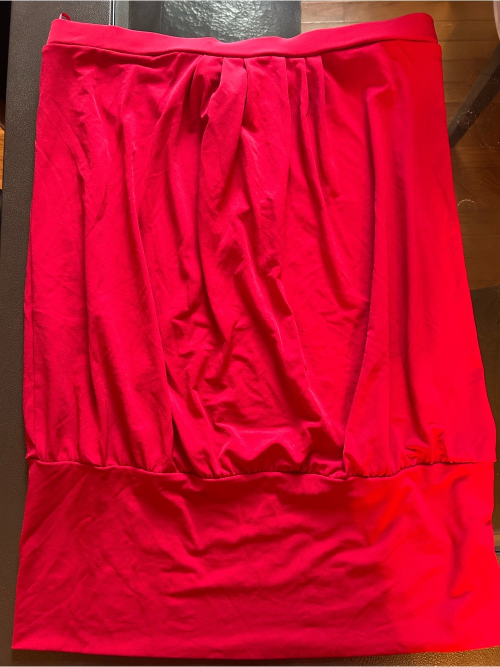 Arden B Red Bandeau Tube Top with Gentle Gather